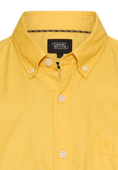 Жълта Риза с къс ръкав Camel Active, лен и памук