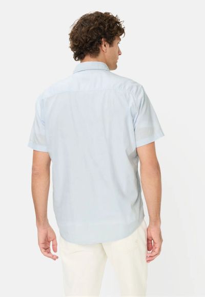 Синя риза с къс ръкав Camel Active, лен и памук