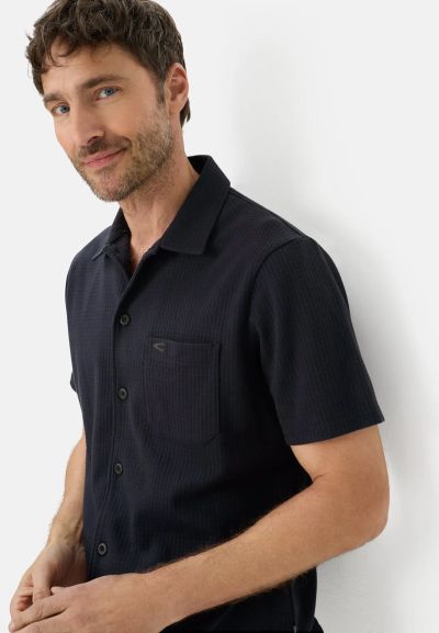 Тъмно синя риза от трико Camel Active