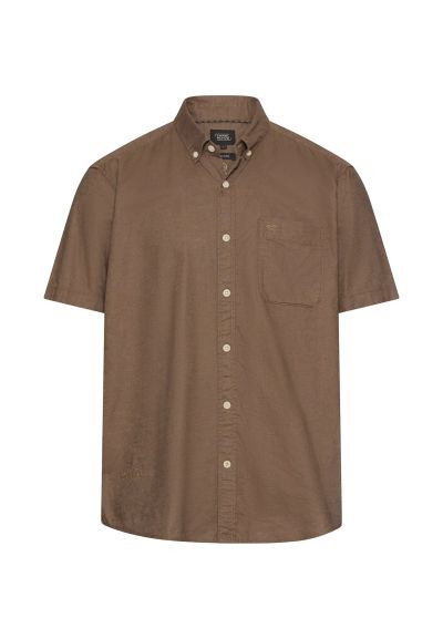 Кафява риза Camel Active, лен и памук