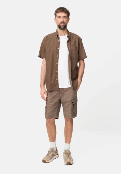 Кафява риза Camel Active, лен и памук