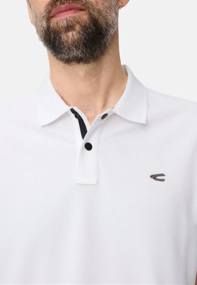 Бяла тениска с яка Camel Active