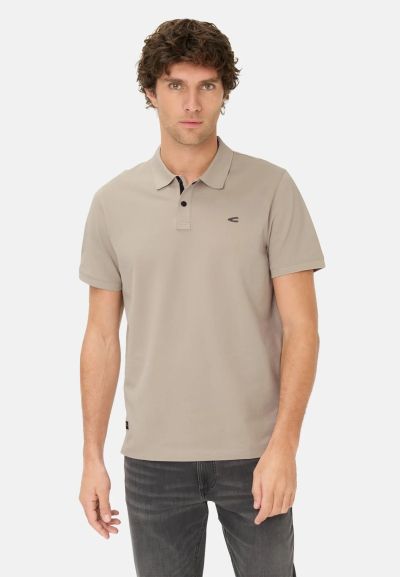 Бежова тениска с яка Camel Active