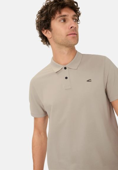 Бежова тениска с яка Camel Active