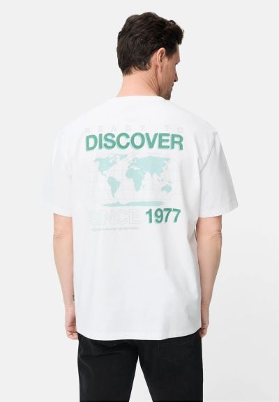 Бяла принтирана тениска Camel Active