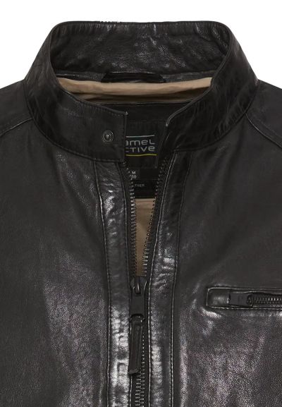Черно кожено яке Camel Active