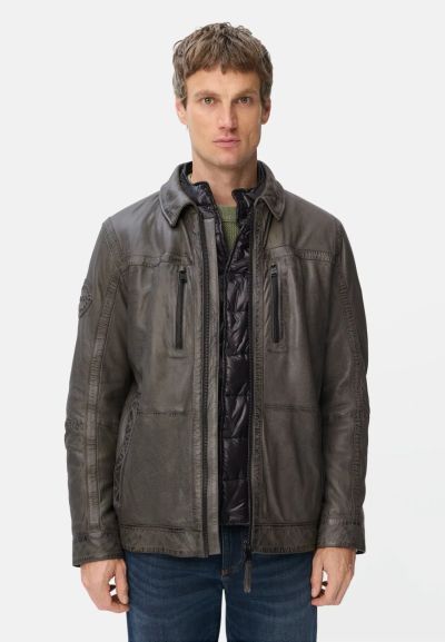 Сиво кожено яке Camel Active