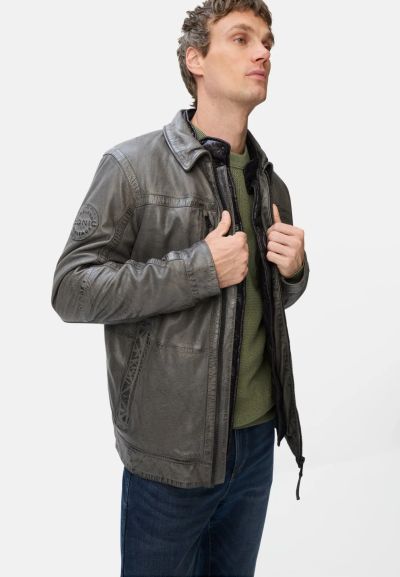 Сиво кожено яке Camel Active