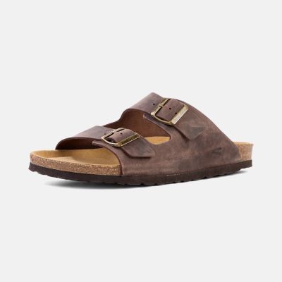 Кафяви кожени чехли Camel Active