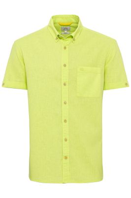Жълто-зелена ленена риза Camel Active, къс ръкав