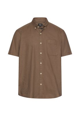 Кафява риза Camel Active, лен и памук