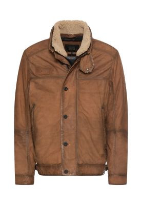 Кафяво модерно кожено яке Camel Active